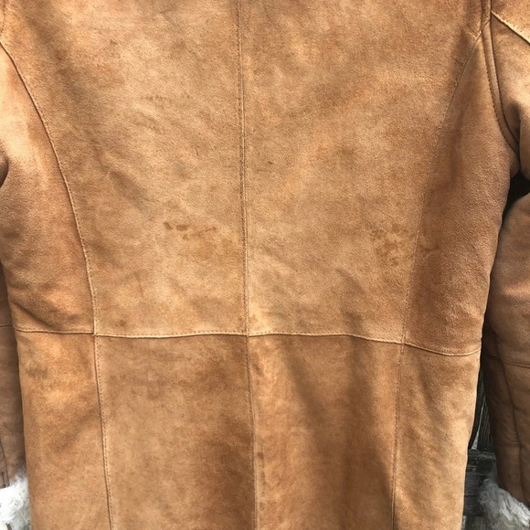 UGG SHEARLING TAN SUEDE COAT - Picture 5 of 9